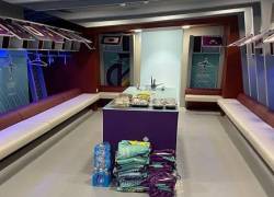 El vestuario del seleccionado nipón tras imponerse a Alemania por dos goles a uno.