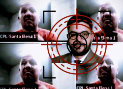 El narco serbio puso su dedo índice en la garganta y luego lo deslizó horizontalmente sobre el cuello, simulando un corte letal.