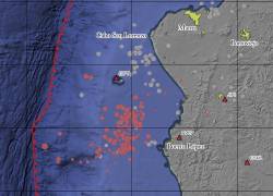 Fotogorafía que muestra el registro de sismos frente a Puerto López.