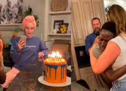 Joven adoptado rompe en llanto al recibir un pastel de cumpleaños por primera vez