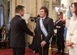 Daniel Noboa en la posesión presidencial del argentino Javier Milei. Foto archivo: Presidencia