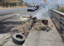 La vía Panamericana norte - Oyacoto - Calderón, donde se registraron manifestaciones.
