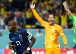 Enner Valencia celebra su gol ante Países Bajos en el Mundial 2022.