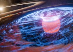 Primer plano del protoplaneta WISPIT 2b. (Foto: NASA/JPL-Caltech/R. Herido (IPAC).)