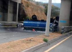 El incidente del tanquero se dio en el Km 6, antes del intercambiador con la vía Intervalles.