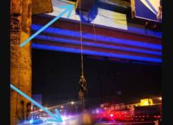 Asesinato al estilo de carteles mexicanos en Durán: aparecen dos cadáveres colgados en un puente peatonal
