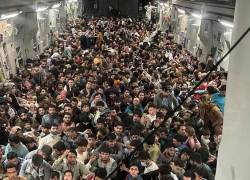 La imagen, que se ha hecho viral, fue tomada en el interior de un avión C-17 de transporte de la fuerza aérea de Estados Unidos.