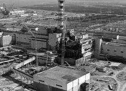 Vista de la central nuclear de Chernóbil