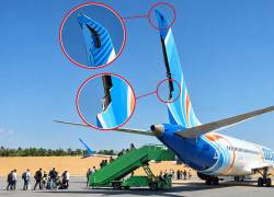 El estabilizador vertical que permite girar a un lado u otro se desprendió por la alta velocidad que alcanzó este Boeing 737MAX de FlyDubai..