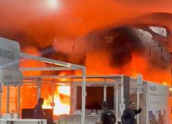 Fotografía de incendio en la COP 30, en Belém, Brasil.