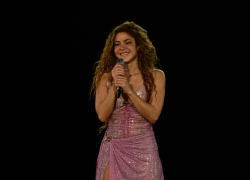 Shakira durante su presentación en Rio de Janeiro, en su primera gira en siete años.