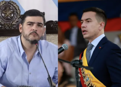 El alcalde de Guayaquil, Aquiles Alvarez, y el presidente de la República, Daniel Noboa.
