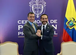 El presidente Daniel Noboa junto a su homólogo de Colombia, Abelardo de la Espriella.