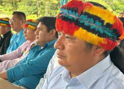 Marlon Vargas, presidente de la Conaie, asistió a la asamblea de la Confeniae.