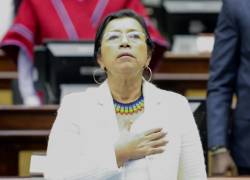 Guadalupe Llori en una sesión del pleno de la Asamblea Nacional, el 26 de abril de 2022.