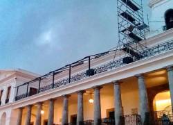 Realizan obras de mantenimiento en el Palacio de Carondelet, para precautelar estructura