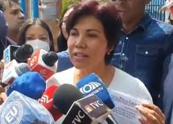 Elizabeth Otavalo, madre de María Belén Bernal, acudió este miércoles 4 de enero en la Unidad Judicial contra la Violencia de la Mujer y el Núcleo Familiar n.° 2, ubicada en Quito.