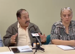 Rueda de prensa de los dirigentes sindicales.