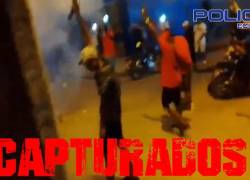 Captura de video en la que sujetos disparan al aire, aparentemente para intimidar a la ciudadanía.