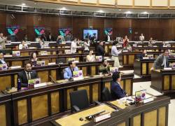 Fotografía que muestra a legisladores de la bancada oficialista ADN mostrando su respaldo al acuerdo comercial.