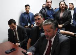 Fotografía tomada el 24 de diciembre. El alcalde de Guayaquil Aquiles Alvarez en la audiencia del Caso Triple A, por el que también esl