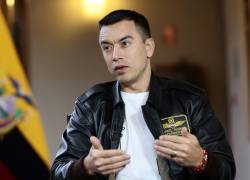 Fotografía del presidente de Ecuador, Daniel Noboa, tomada durante una entrevista que mantuvo con el periodista Fernando del Rincón, este jueves.