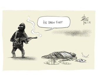 Caricaturistas rinden emotivo homenaje a colegas del &quot;Charlie Hebdo&quot;
