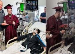Se graduó en un hospital para que su madre enferma pueda estar en la ceremonia