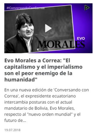 $!Evo Morales también apareció junto a Correa para criticar a Estados Unidos.