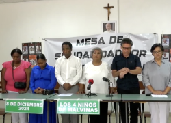 Rueda de prensa por el año de desaparición de cuatro menores de edad de Las Malvinas.