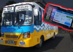 Composición de imagen del nuevo sistema ITOR en bus de transporte urbano de Guayaquil