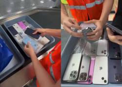 Funcionarios del SENAE durante operativo de control en aeropuerto de Guayaquil.
