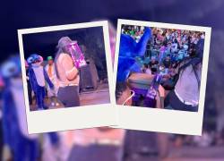 Roberta Zambrano repartió juguetes alusivos a Daniel Noboa.