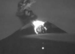 Imagen que muestra la actividad del volcán Sangay.