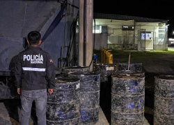 Fotografía que muestra al campamento ilega tras la intervención policial.