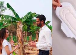 Pareja en India creó toallas sanitarias a base de fibra de plátano