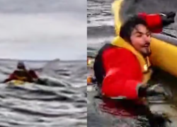 “Yo estaba remando tranquilamente, disfrutando del paisaje, cuando de repente sentí un impacto enorme por detrás, narró el joven.