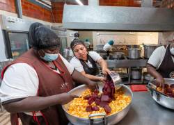 Fotografía en la sede de la Asociación Mujeres de Lucha, en Cristo del Consuelo, Guayaquil.