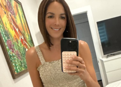 María Teresa Guerrero completó seis kilómetros corriendo descalza en la playa.