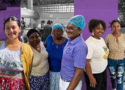 Ilustración de lideresas comunitarias en Ecuador.