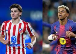 Julián Álvarez es jugador del Atlético de Madrid, mientras que Lamine Yamal es jugador de FC Barcelona.