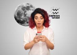 Mujer asombrada por los cambios que traen la luna llena y Neptuno.