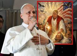 El papa León XIV responde al retrato de Donald Trump como Jesús que sana enfermos.