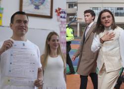 Daniel Noboa votó en Olón, mientras que Maria José Pinto ejerció su derecho en Quito.