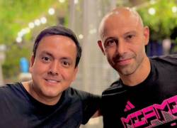 Daniel Molina, empresario organizador del Partido de la Historia, y Javier Mascherano, director técnico del Inter Miami.