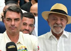 Flávio Bolsonaro y Lula da Silva.