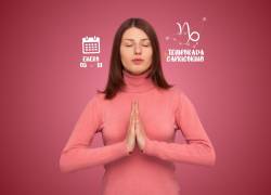 Mujer en calma gracias a las energías positivas del año nuevo.