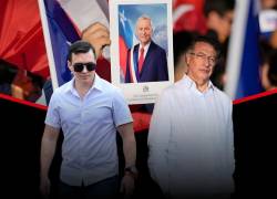 Gustavo Petro, presidente de Colombia, y su homólogo ecuatoriano, Daniel Noboa.