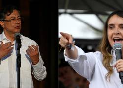 Gustavo Petro, presidente de Colombia; y Paloma Valencia, candidata presidencial.