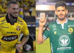 Darío Benedetto es jugador de Barcelona SC, mientras que Ronie Carrillo es jugador de Mushuc Runa.